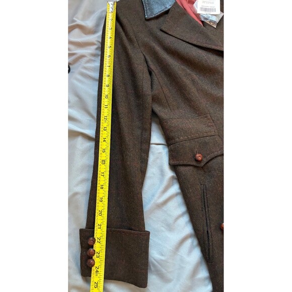 Peruvian Connection brown houndstooth jacket sz 8 - Picture 9 of 10